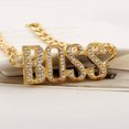 thumbnail image 2 of HOOUN Gold BOSS Chain Necklace Punk Big Gangster Shinny Rapper Fancy Dress Costume, 2 of 4
