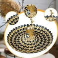 thumbnail image 6 of deevoka Fruit Plate Multi Functional Peacock Cosmetic Tray for Makeup Bathroom Party Gold Blue, 6 of 9