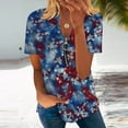thumbnail image 2 of Dyegold Summer Tops for Women 2023 Trendy, Summer Tops for Women USA Star Stripes Fourth July Tshirts Half Zip V Neck Short Sleeve Blouse American Flag ​Tunics, 2 of 5
