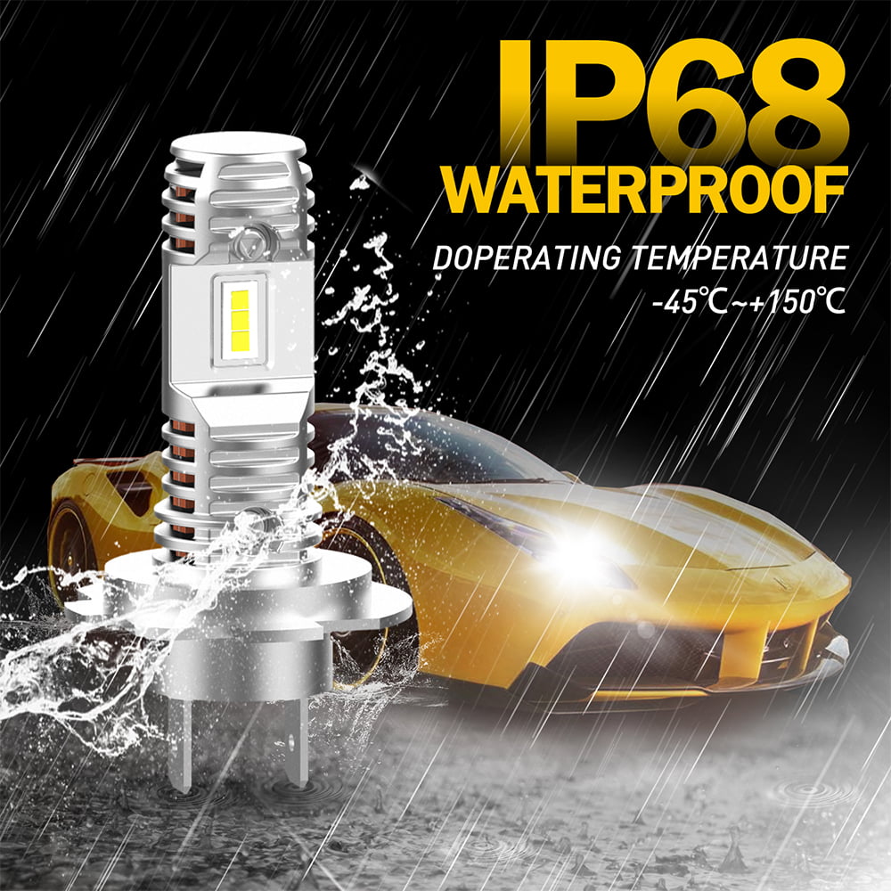 2pcs Mini H7 + H7 Combo LED-Scheinwerfer-Kit Glühbirnen Abblendlicht 80w  2000lm 6000k Kit