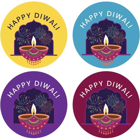 Koyal Wholesale 40PK 2 Happy Diwali Stickers Festival of Lights Diwali Gifts Labels