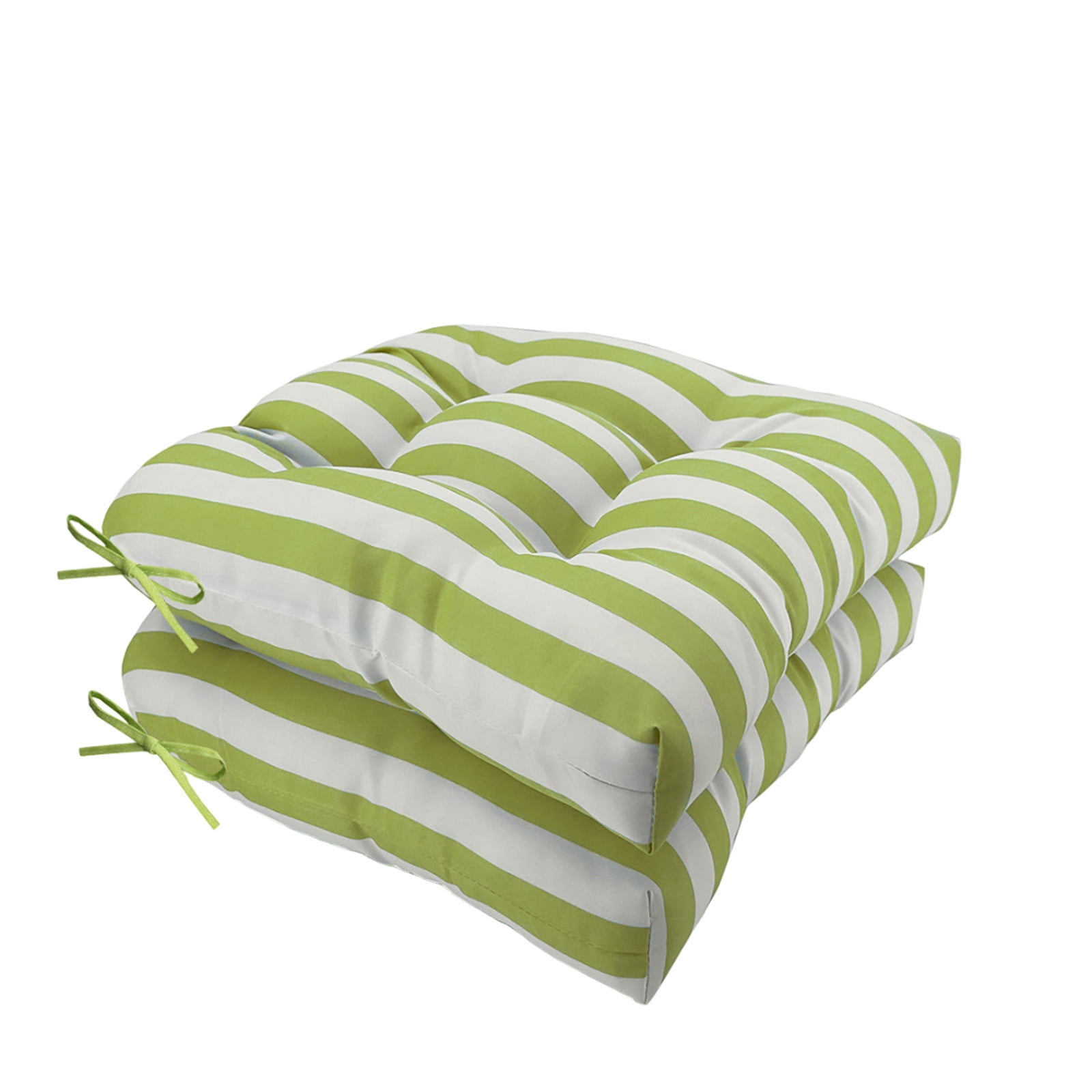 Outdoor Chair Cushions Set of 2 with Ties, 19x19 Inch Waterproof Patio Seat Cushions, Tufted High-Density Foam Pads for Garden Furniture, Indoor/Outdoor Use for Patio, Kitchen, Office