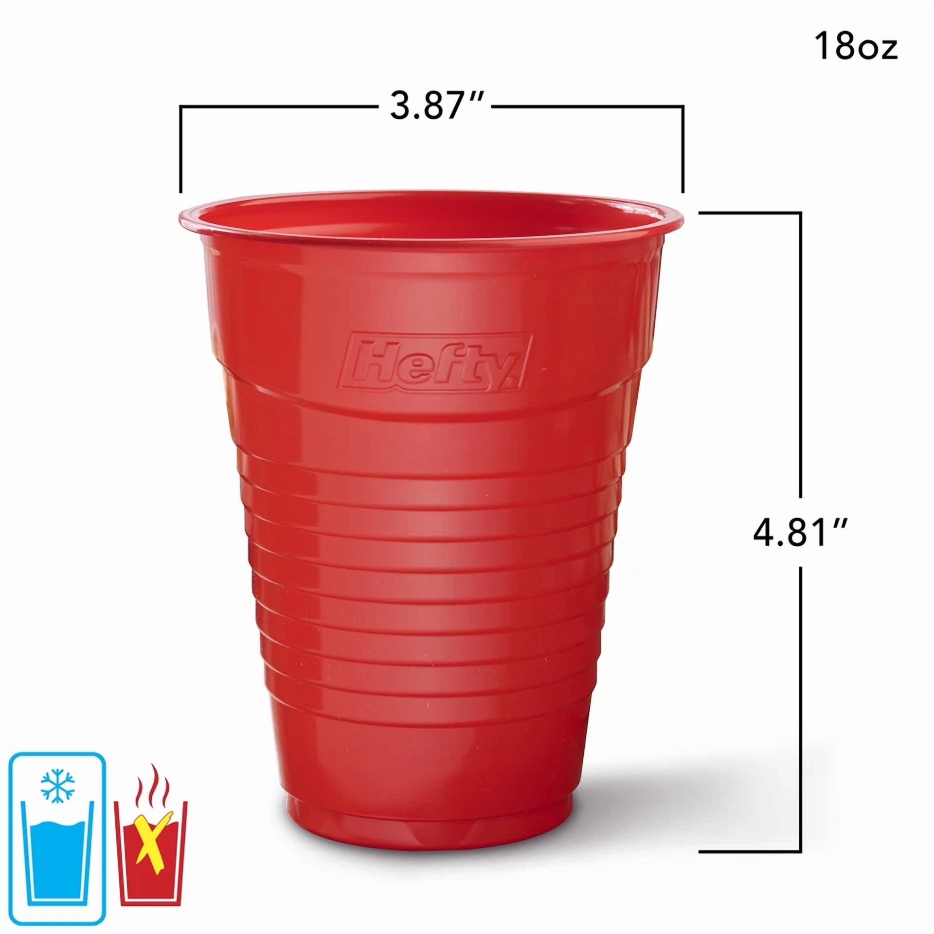 BUTTERFLY- (3 Pack) Compostable Cups, Red, 18 Oz, 16 Count