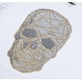 thumbnail image 3 of HEADS OR TAILS Men's Rhinestone Graphic T-Shirt, Bling Stone Studded Slim Fit Casual Tee for Men, 3D Polygon Skull - White, Medium, 3 of 8