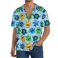 thumbnail image 3 of Fotbe Cartoon Monster print Short Sleeve Button Down Shirts for Men Casual Summer Beach Wrinkle Free Shirt-, 3 of 7