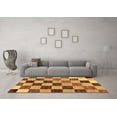 thumbnail image 3 of Ahgly Company Indoor Rectangle Checkered Brown Modern Area Rugs, 8' x 10', 3 of 4
