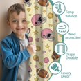 thumbnail image 3 of Kid Curtains,Football Helmet Beige Pattern Kid Insulated Curtains Set Of 2,Bedroom Essentials,Toddler Room Decor 52"x84", 3 of 5