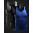 thumbnail image 4 of Men Compression Tank Top 3 Pack Moisture-wicking Quick-dry Fitting Vest Athletic Workout Training Muscle Shirt, 4 of 8