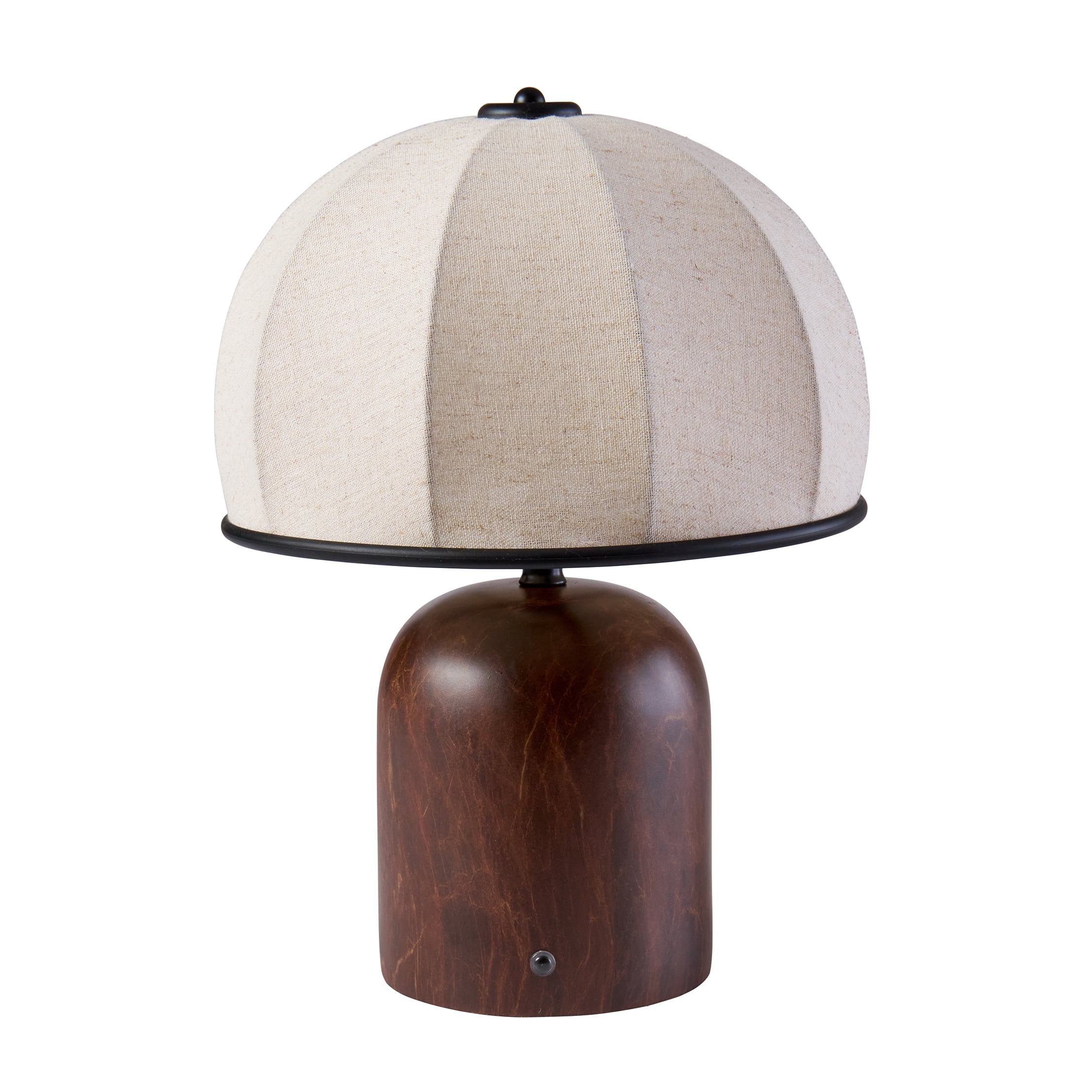 Better Homes & Gardens 14-Inch Warm Brown Rechargeable Gourd Table Lamp with Fabric Dome Shade