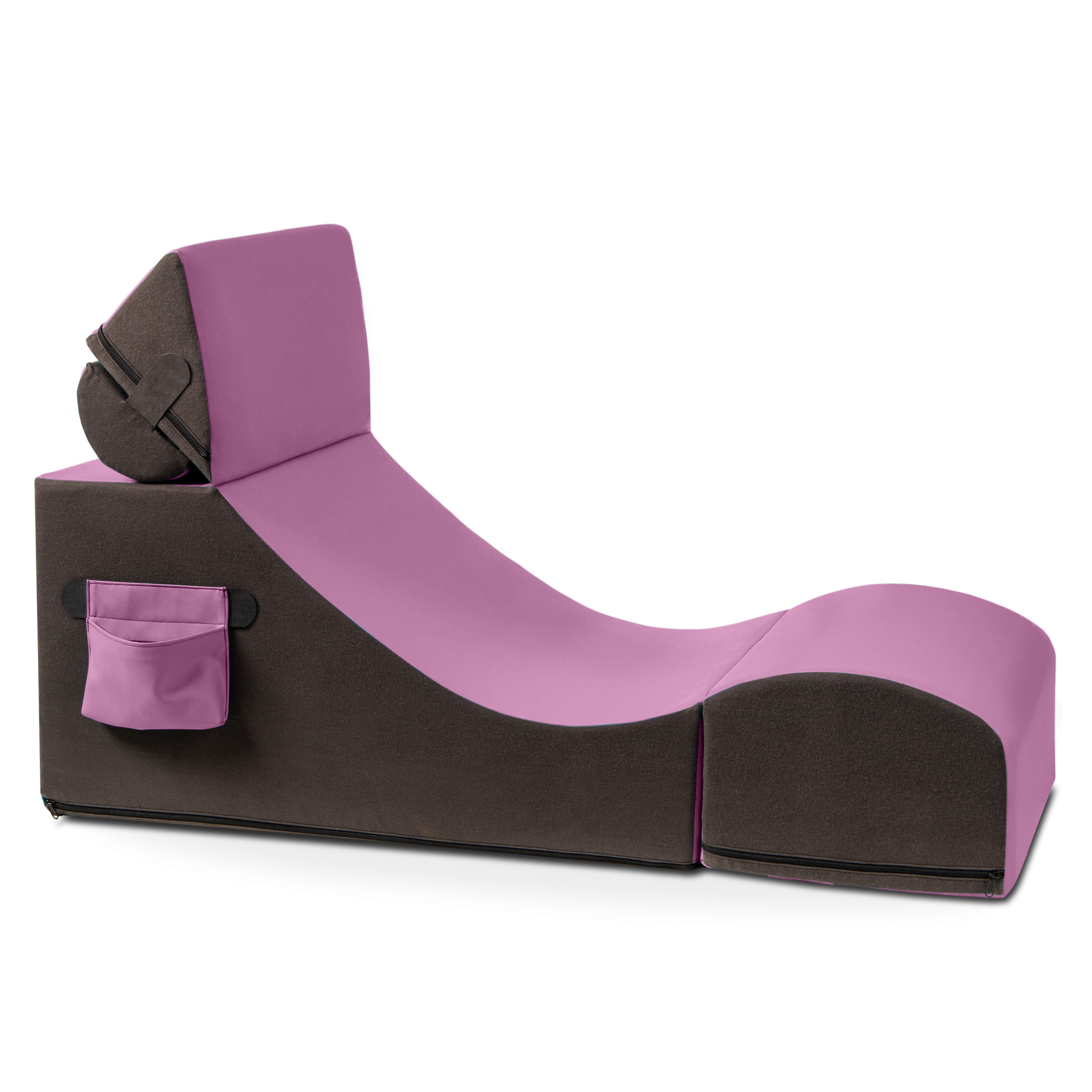 Jaxx Flexx V-Tex Convertible 3 in 1 Gamer Chair, Table, & Ottoman w/ Adjustable Headrest & Pocket - Vinyl Plum