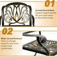 thumbnail image 2 of 2 Piece Outdoor Cast Aluminum Patio Chairs, Bistro Dining Chair Set for Patio Furniture Garden Deck Backyard, Floral Design, 2 of 7