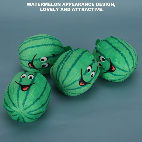 4Pcs Pet Soft Plush Watermelon Toy Dogs Cat Squeak Chew Toys Interactive Relieve Boredom Pet Supplies