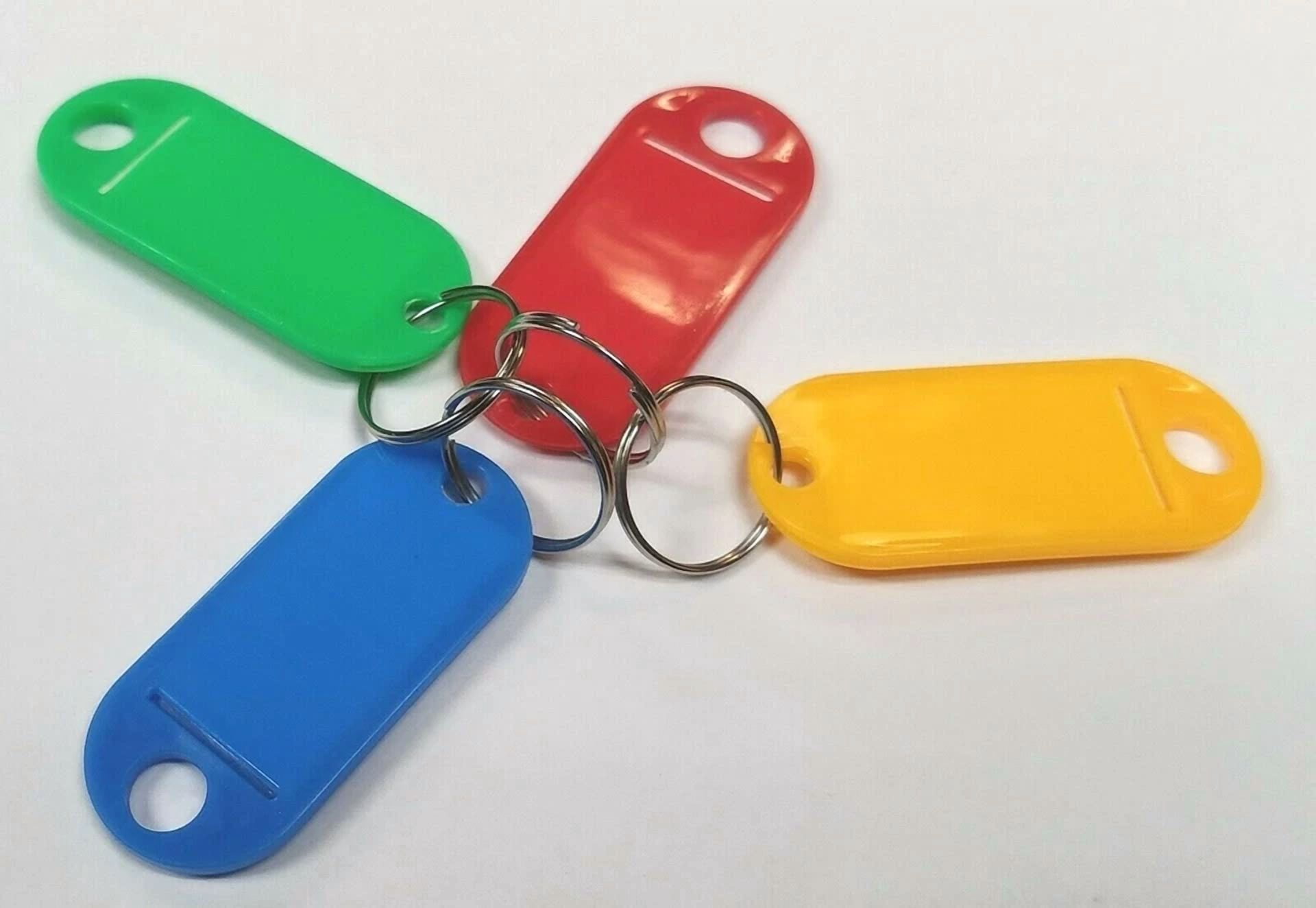 CRESTIN- Lot Pack Of 200X Flexible Key Id Label Tag With Split Ring & Overlay Protection