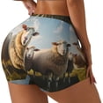 thumbnail image 1 of Fotbe Cute Prairie Sheep Herd Shorts Sin Costuras – Shorts Deportivos de Cintura Alta para Mujer, Elásticos para Gimnasio, Yoga, Running o Ciclismo-XX-Large, 1 of 8