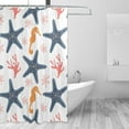 thumbnail image 2 of FREEAMG Seahorse Starfish Shower Curtain with Hooks, Waterproof Washable Fabric Shower Curtain for Bathroom Bathtub Decor, 60"x 72", 2 of 6