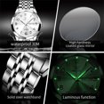 thumbnail image 6 of OLEVS Watches for Men Business Dress Analog Quartz Two Tone Gold Plated Stainless Steel Classic Digital Waterproof Luminous Date Casual Mens Wrist Watches Reloj Para Hombre, 6 of 10
