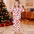 thumbnail image 7 of BLVB Girls Valentines Pajamas Set Pjs Long Sleeve Crewneck Heart Sleepwear Loungewear Sets for Kids 5-16 Years, 7 of 7