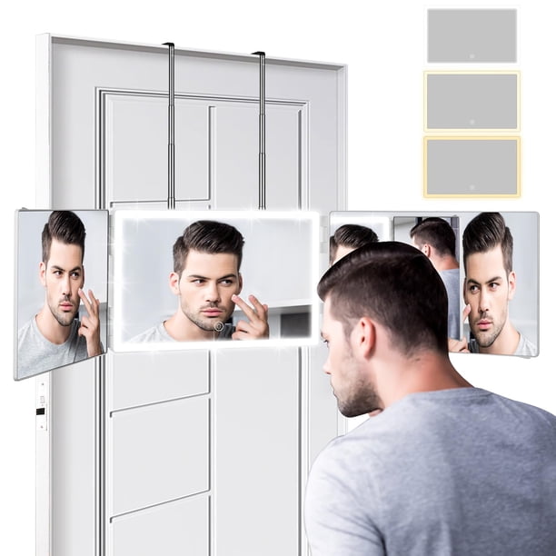 Espejo recargable de 3 vías Vanmirr con 3 colores de color blanco claro