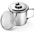 thumbnail image 1 of Bacon Grease Container with Stainless Steel Grease Strainer Perfect As Pan Grease Holder, Cooking Oil Keeper and Storage1.2L, 1 of 4