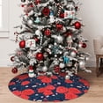thumbnail image 5 of Sikiie Rose Flower 30-48 inches {designName} Print Christmas Tree Skirt Snowman Xmas Tree Skirt with Edge Christmas Decorations for Holiday Party48", 5 of 7