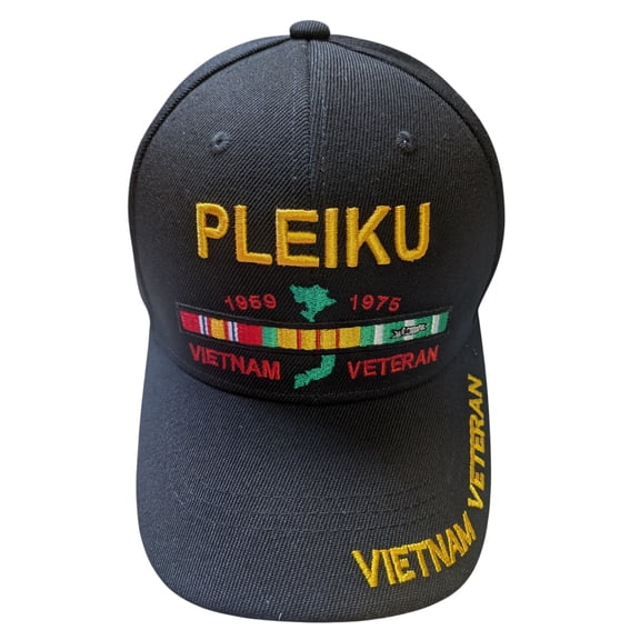 US Military Pleiku Vietnam Veteran Baseball Hat Cap, One Size, Black