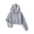 thumbnail image 2 of Helii Zip Up Hoodie Women's Cropped Sweatshirt Oversized Long Sleeve Workout Casual Drawstring Track Jacket with Pockets Soft Stretchy High Waist Streetwear Fall Winter Outfits 4 Colors, 2 of 7