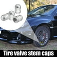 thumbnail image 2 of Motoforti Universal Tire Valve Stem Caps Car Accessories Aluminum Alloy Silver Tone 4 Pcs, 2 of 7