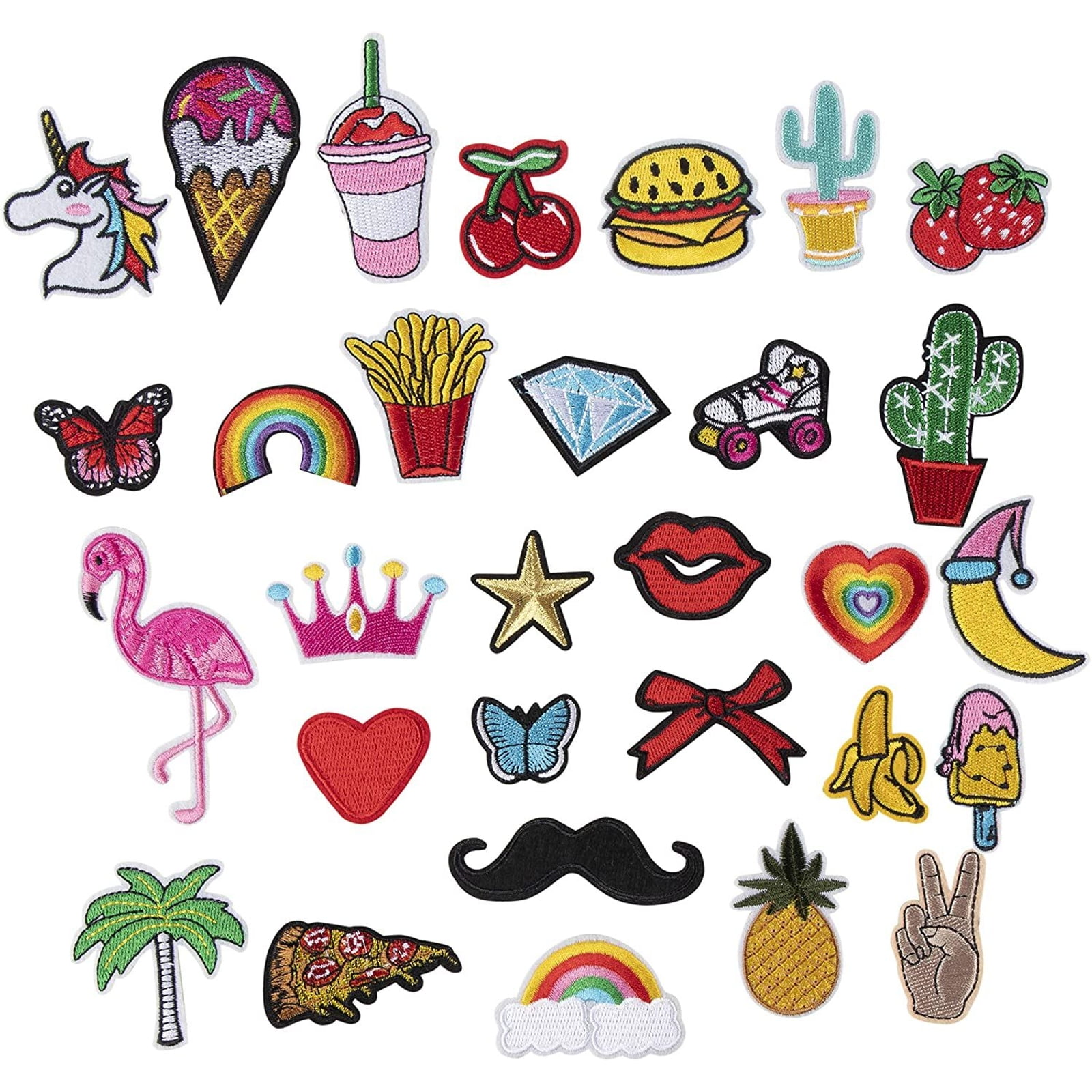 Lots New Embroidered Patches Clothing Iron Sew On Appliques Birthday Love Gifts
