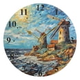thumbnail image 5 of Towers Sun Sea Painting Black 10 inch Wall Clocks Non Ticking Easy to Read Battery Decorative for Home Bathroom Kitchen Bedroom Living Room, 5 of 8
