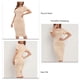 thumbnail image 4 of Vestido delgado de mujer Vestido de manga corta con cuello redondo Vestido informal con diseño de abertura en el dobladillo de alta elasticidad Beige L, 4 of 5