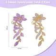 thumbnail image 2 of 1 bag 4 Pairs 4 colors Computerized Embroidery Polyester Sew on Patches PVC Sequin Appliques Costume Accessories Flower Mixed color 275x127x1mm 1 pair/color, 2 of 7