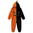thumbnail image 2 of Orange Oversized Hooded Jumpsuit Polyester Plush Fleece Hooded Funny Cozy Pajamas Jumpsuit Thickened Casual Loungewear Outfits 5XL, 2 of 5