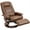 Brown, variant on Demi Bonn 39" Faux Leather Swivel Recliner with Footrest, Armrest and Wooden Base for Living Room, Comfort High-Backed Sofa Chair, Orange