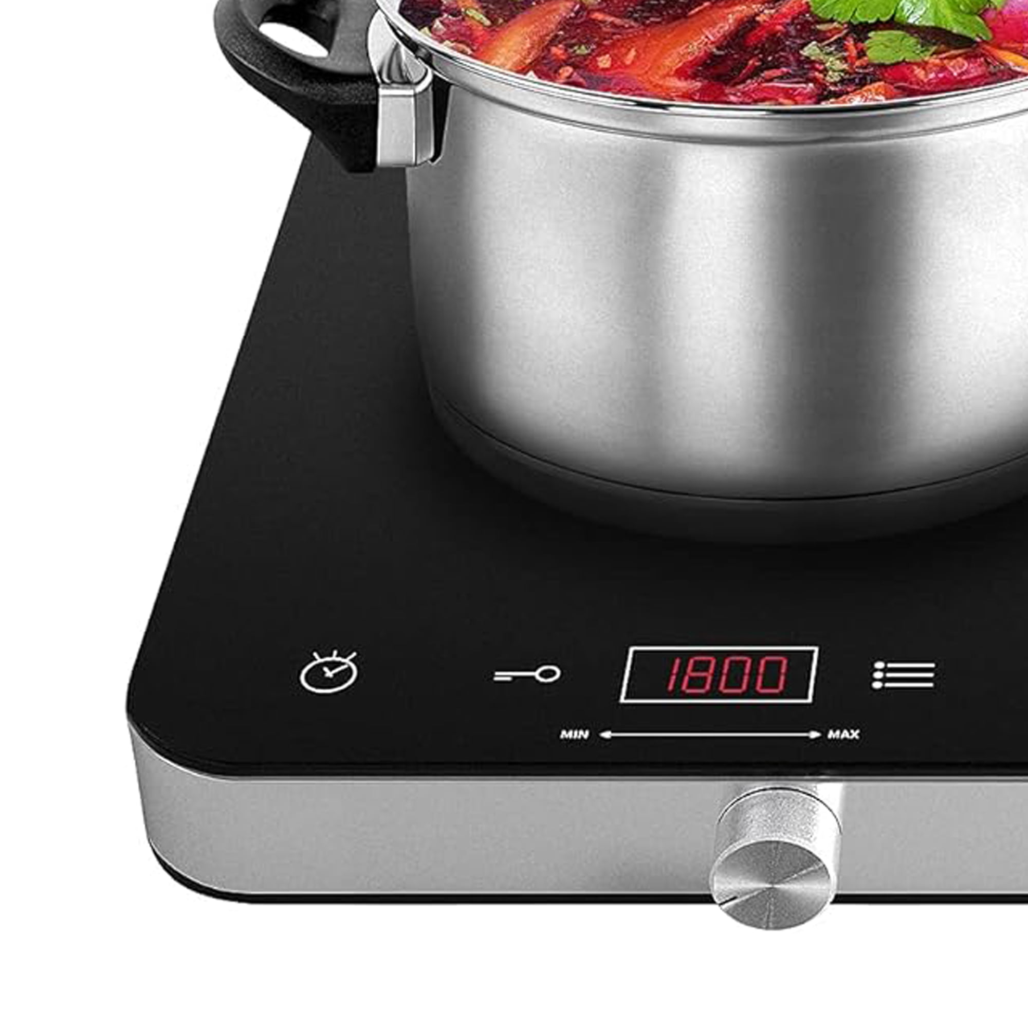 COOKTRON 1800W 120V Portable Double Burner Electric Induction