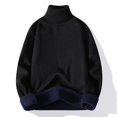 thumbnail image 1 of Suéter de terciopelo de una pieza de otoño e invierno para hombre, suéter de cuello alto de color sólido con solapa, suéter informal para jóvenes, 1 of 6