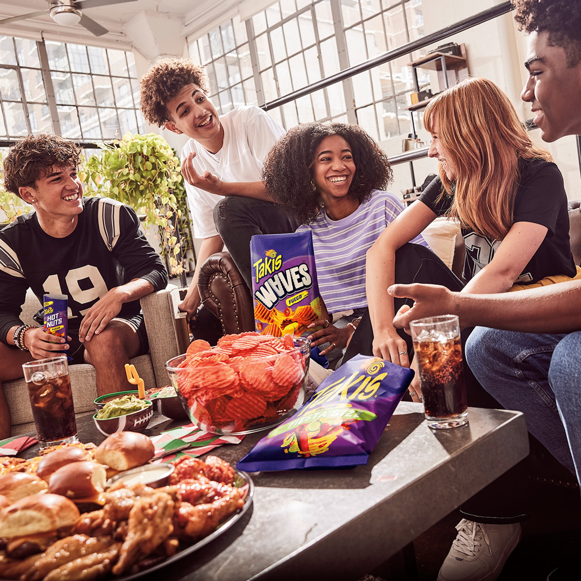 Takis Fuego Waves 8 oz Sharing Size Bag, Hot Chili Pepper & Lime Wavy Potato Chips