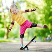 QUANFENG QF Kids Knee Pads and Elbow Pads with Wrist Guards 3 in 1 Protective Gear Set for Children Outdoor Activities, Black + Red