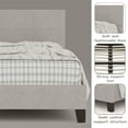 thumbnail image 3 of Williamspace Full Size Bed Frame,Upholstered Platform with Headboard, Heavy Duty Bed Frame with Metal Platform and Wooden Slat Support, No Box Spring Needed,Gray, 3 of 6