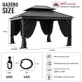thumbnail image 2 of Pakunoda 4 Panel 12' X 6.5' Outdoor Curtains for 12' X 12' Gazebo, Waterproof Outdoor Privacy Curtain Panel set of 4, Black(Curtain Only), 2 of 8