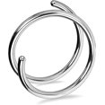 thumbnail image 1 of Titanium Double Nose Ring Hoop for Single Piercing, 20G Twist Nose Ring Hoop for Women, Titanium G23 Helix Earring, Nose Piercing Jewelry for Men, 1 of 4