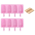 thumbnail image 1 of Popsicle Party, Easily To Pull Out Reusable Popsicle Molds, Food-Grade Silicone Ice Cream Mold, Multi-Use For Family Gathering Time, Pink, 2Pcs, 1 of 6