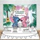 thumbnail image 1 of Decoraciones de revelación de género de Stitch y Angel para fondo de baby shower, fondo de hojas de jungla de verano de 7x5, estilo hawaiano, fondo de Stitch y Angel para Bab, 1 of 4