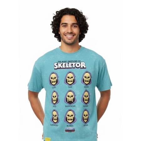 Masters of the Universe, Men's & Big Men's Mineral Wash Graphic Tee, Skeletor Emotions, Sizes S-3XL