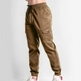 thumbnail image 4 of ZHUGeLI Mens Casual Cargo Joggers Pants Elastic Waist Drawstring Stretch Relaxed Fit Work Pants Tapered Sweatpants, 4 of 7