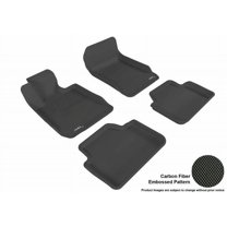 3D MAXpider 2006-2011 Fits BMW 3 Series Sedan 1st Row 2nd Row Kagu Carbon Fiber Embossed Pattern Black Floor Mat L1BM00601509