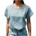 thumbnail image 2 of Womens Tops Dressy Casual Short Sleeve Plus Womens Blouses Dressy Casual Long Womens T Shirts Loose Fit, 2 of 5