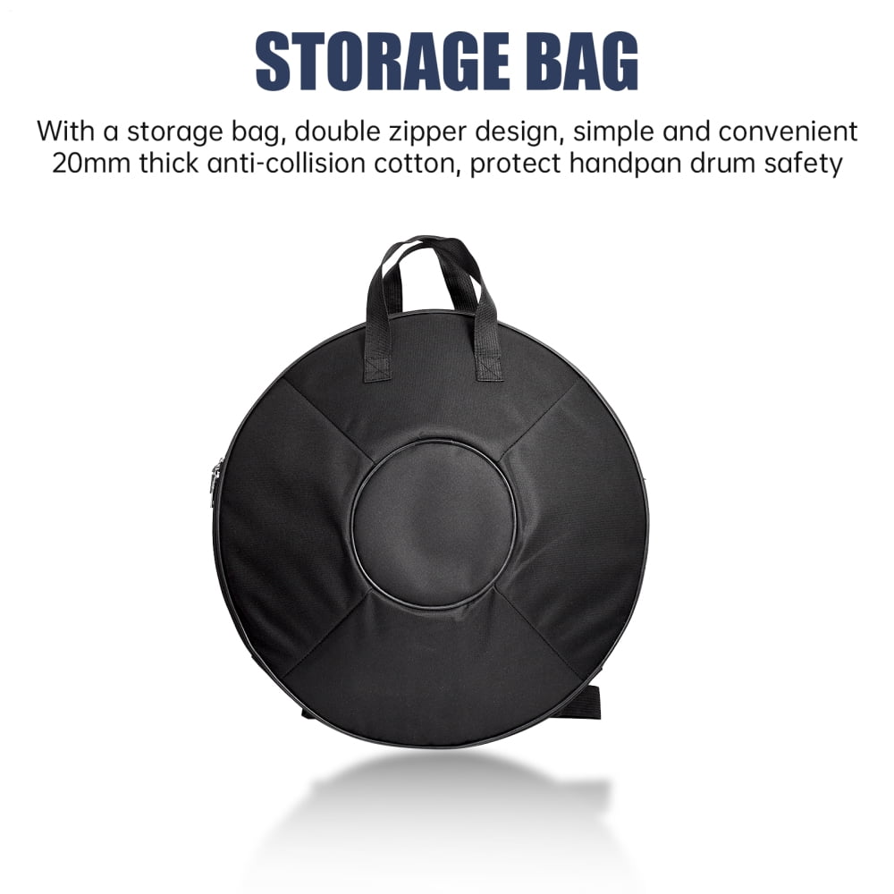 18 in & 9 Notes D Minor Hand Drum, Handpan Drum, Hand Pan Drum Instrument with Mallets, Handpan Stand & Carry Bag, Steel Healing Sound Drum, Percussion Instruments for Adults Beginners