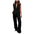 thumbnail image 2 of Riforla Women's 2 Piece Outfits Sleeveless Suit Vest and Wide Leg Pants Business Casual Sets Two Piece Sets for Women Black M, 2 of 9