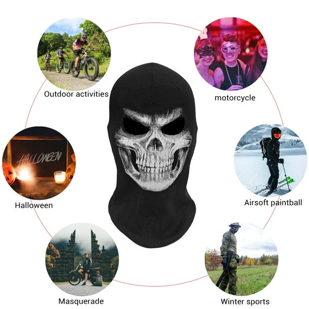 Masque d'airsoft, masque de crâne, cagoule pour accessoires de cinéma et  autres activités de plein air, jeu de rôle d'Halloween