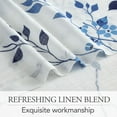 thumbnail image 6 of Floral Linen Semi Sheer Curtains 63 Inches Long 2 Panels for Living Room Bedroom Blue Navy Farmhouse Flower Patterned Light Filtering Textured Rod Pocket Window Treatments Drapes, 50x63 2 Set, 6 of 16